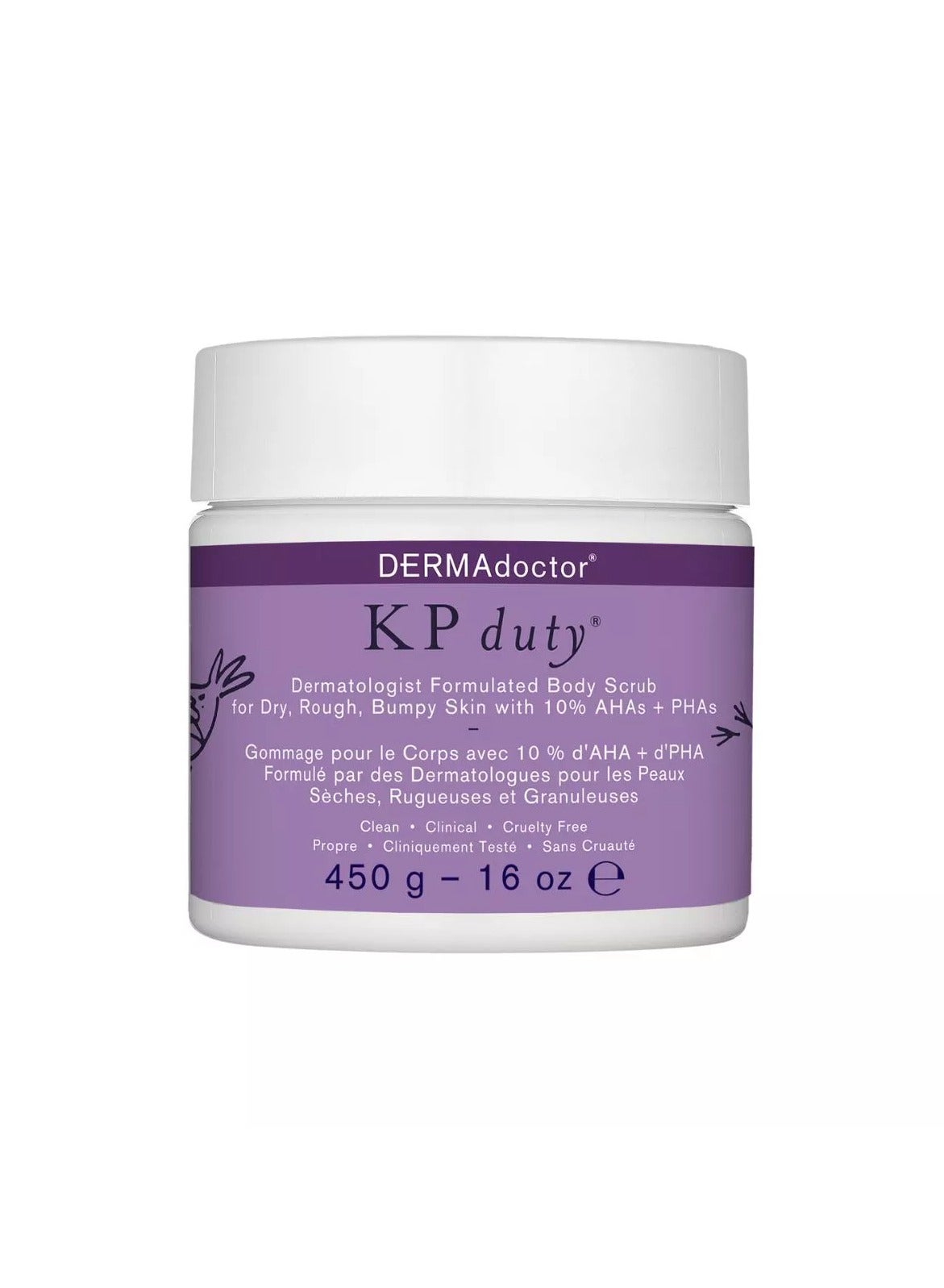 KP Duty Bump Eraser Body Scrub Dermatologist Formulated Exfoliant 10% AHAs + PHAs 450g
