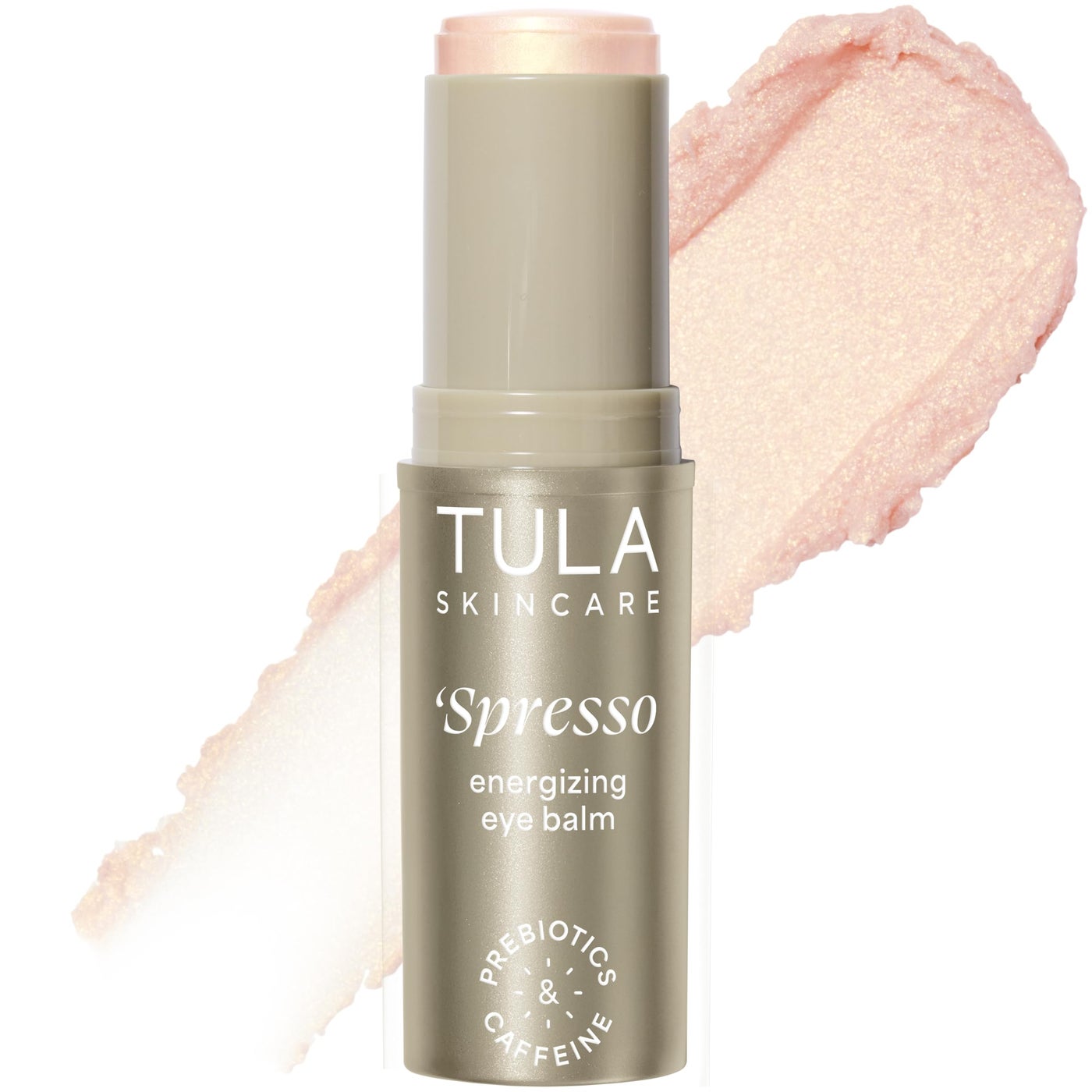 TULA Skin Care â€˜Spresso Energizing Eye Balm, Gold Glow - Energizing & Hydrating Caffeine Under Eye Treatment for Dark Circles, Portable and Perfect to Use On-the-go, 0.35 oz.