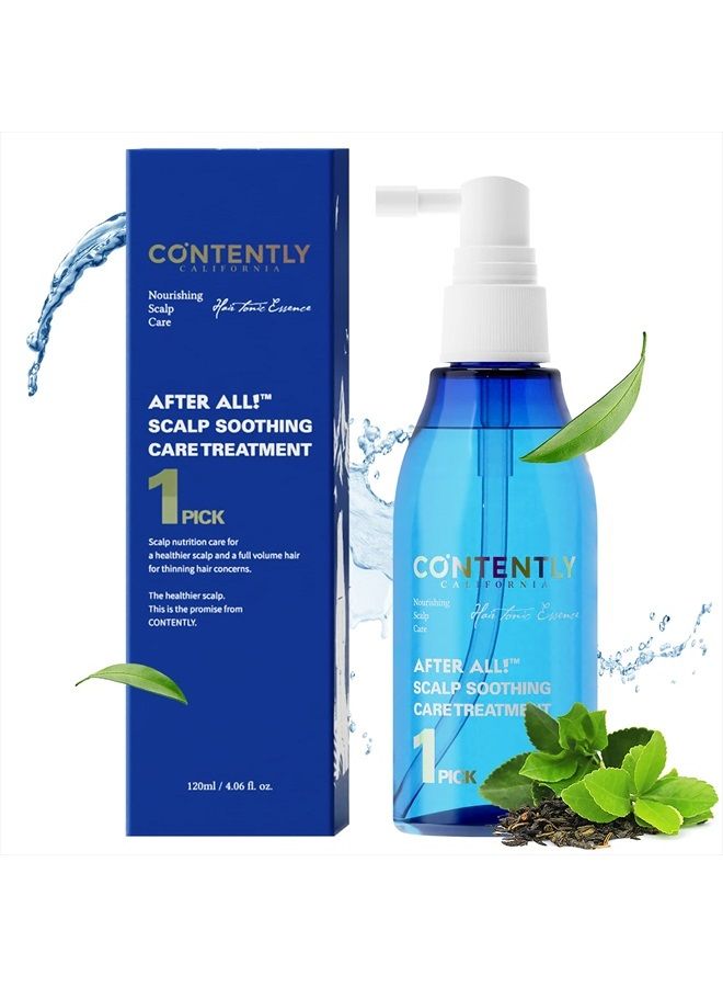 CONTENTLY AFTER ALL! Scalp Soothing Care Treatment | Daily Scalp Cooling Tonic with Probiotics & Ginger Extract For Itchy & Flaky Scalps | 4.06 fl.oz.