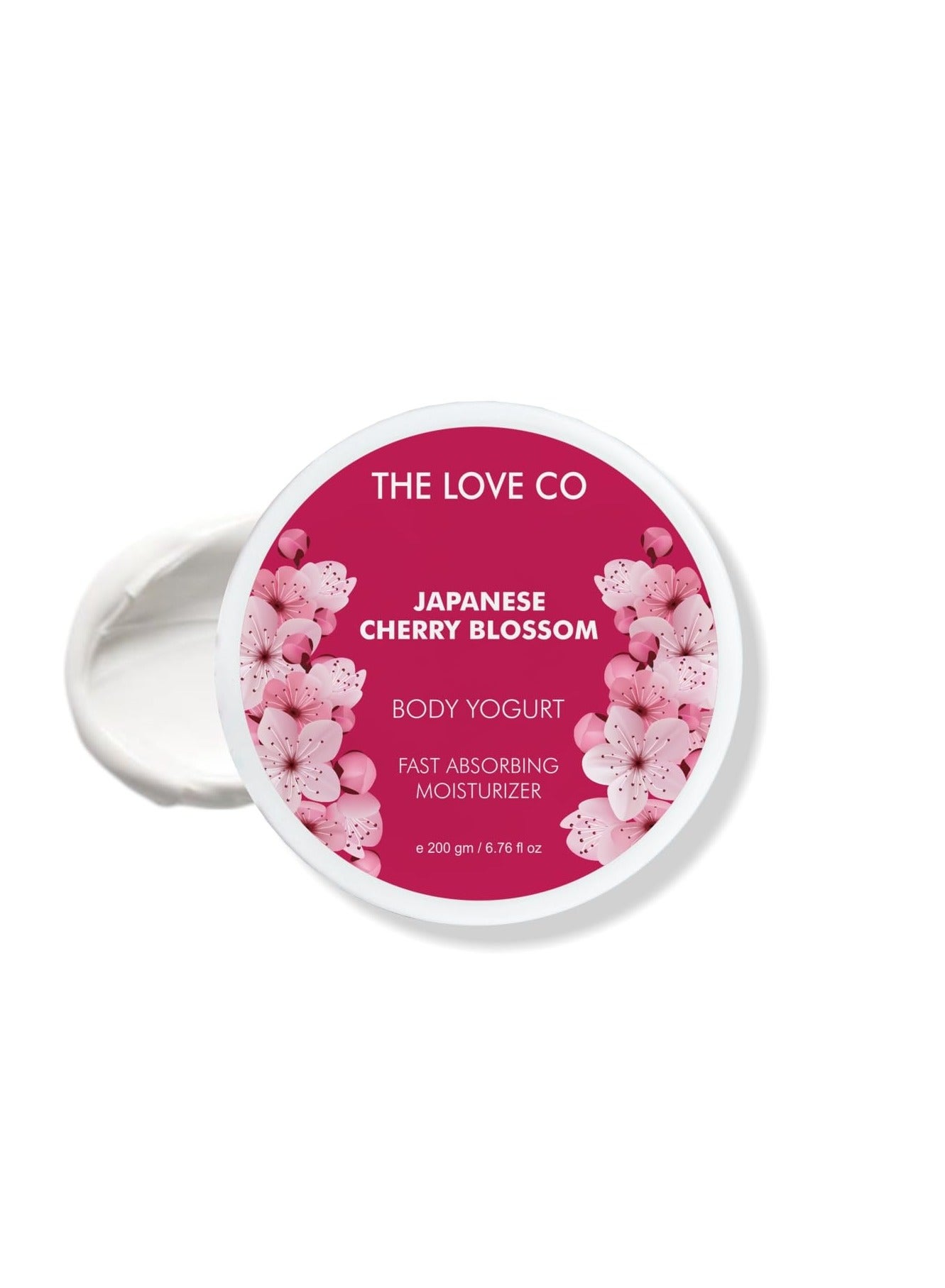 Cherry Blossom Yogurt | 200gm | Lightweight Hydration | Nourishing Moisturizer Cream for Dry Skin | Suitable for Men and Women | Vegan Body Yogurt