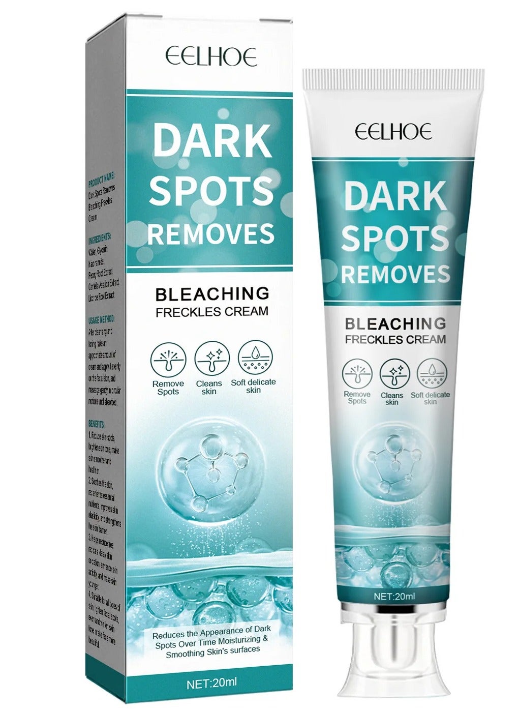 Dark Spot Remover Whitening Freckle Cream Fades Dark Spots And Evens Skin Tone Brightens Complexion Freckle Remover Brightening Deep Moisturizing Dark Spot Corrector 20g