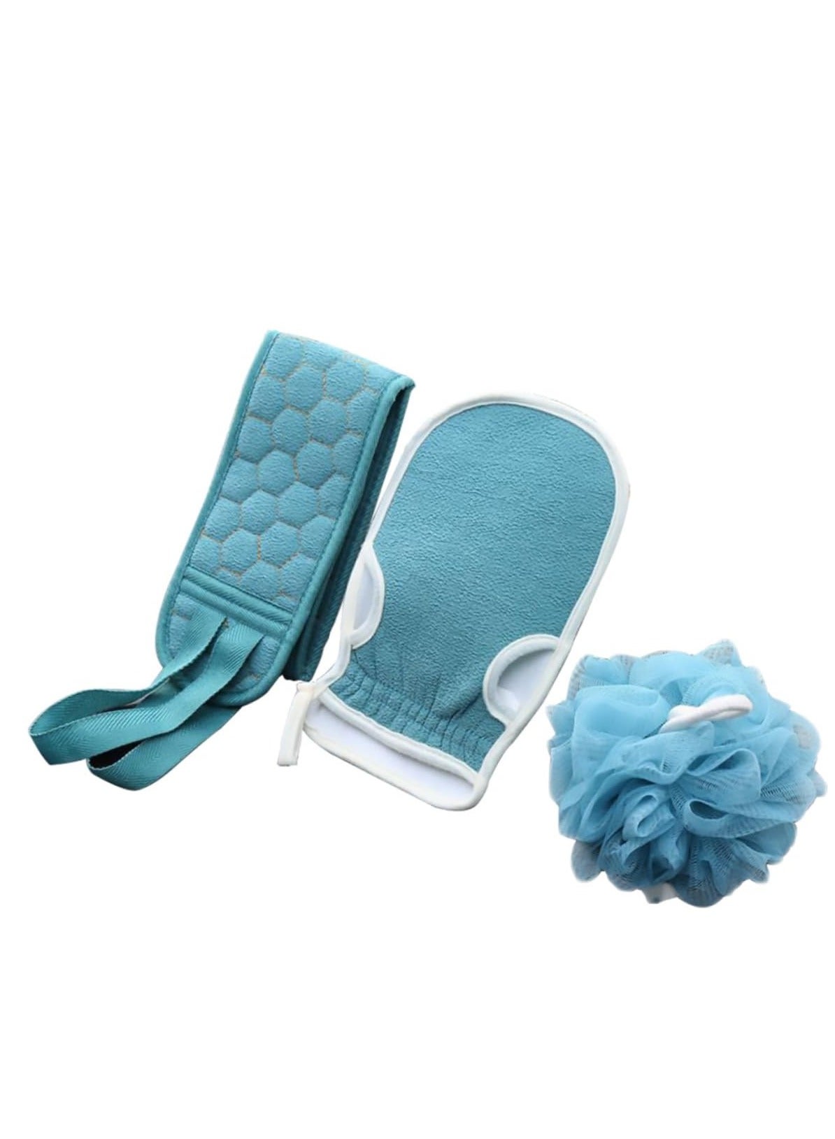 Bath towel bath artifact three piece set, thickened mud cleaning bath ball combination set, pull back strip, long strip back rubbing