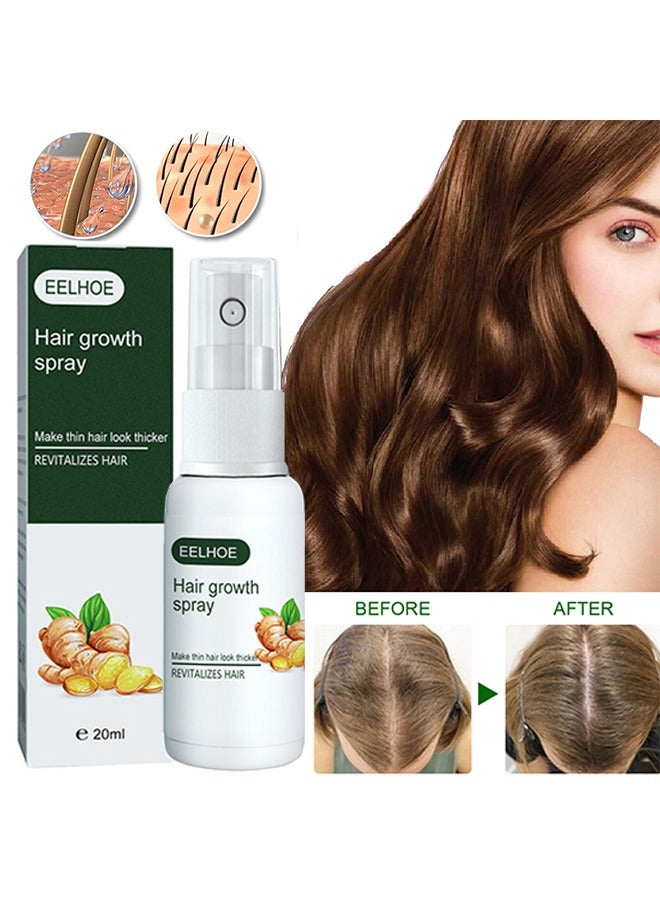 Hair Growth Spray，Fast Hair Growth Spray Serum Ginger Anti Hair Loss Treatment Product Prevent Thinning Dry Frizzy Repair Beauty Hair Care Essence