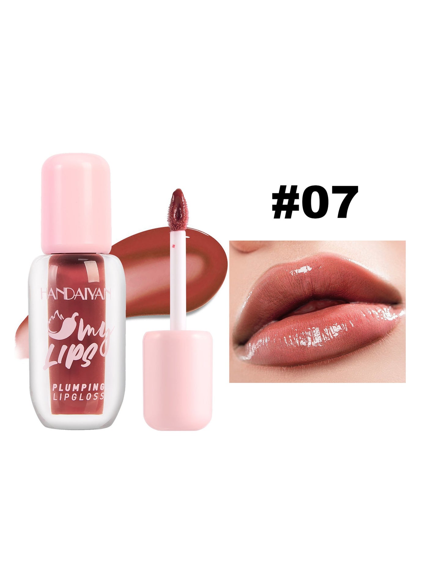 Lip Gloss Plumper Hydrating Moisturizing Long Lasting High Glossy Jelly Lip Stain Super Lustrous Balm Oil Tinted Treatment Lip Glow Glass Shine Glitter Makeup Colored Bright Lifter For Women Girls #07