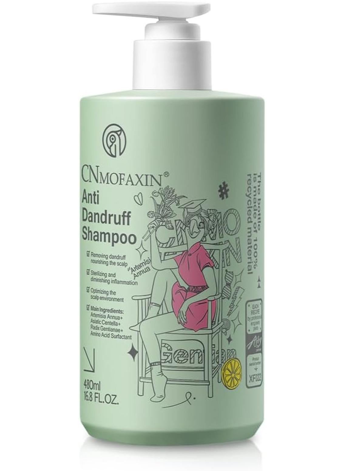 Anti Dandruff Shampoo for Men & Women (480ml) - Scalp Deep Cleansing Formula for Itchy Scalp Relief, Flake Control & Excess Sebum Care - Daily Use Shampoo for All Hair Types - Gentle & Natural Ingredients