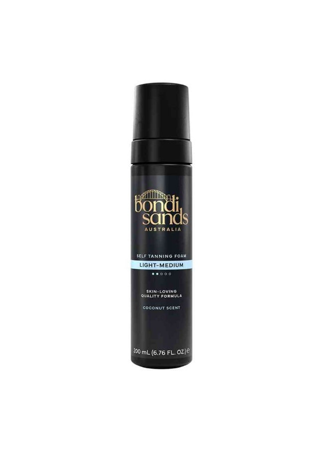 Self Tanning Foam Light Medium 200ml | Streak-Free Natural Bronze Self Tan Mousse | Lightweight Long-Lasting Self Tanner for Fair to Medium Skin Tones | Vegan & Cruelty-Free Sunless Tanning Foam