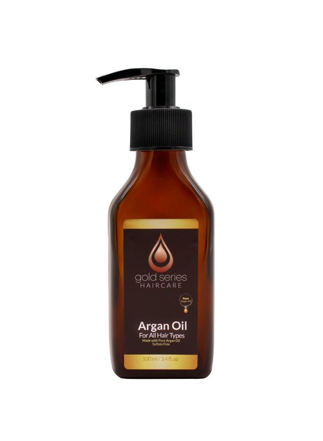 Moroccan Gold Argan Oil – Made with Organic Pure Argan Oil of Morocco Enriched with Keratin – Revitalizing Hair Oil 3.4oz