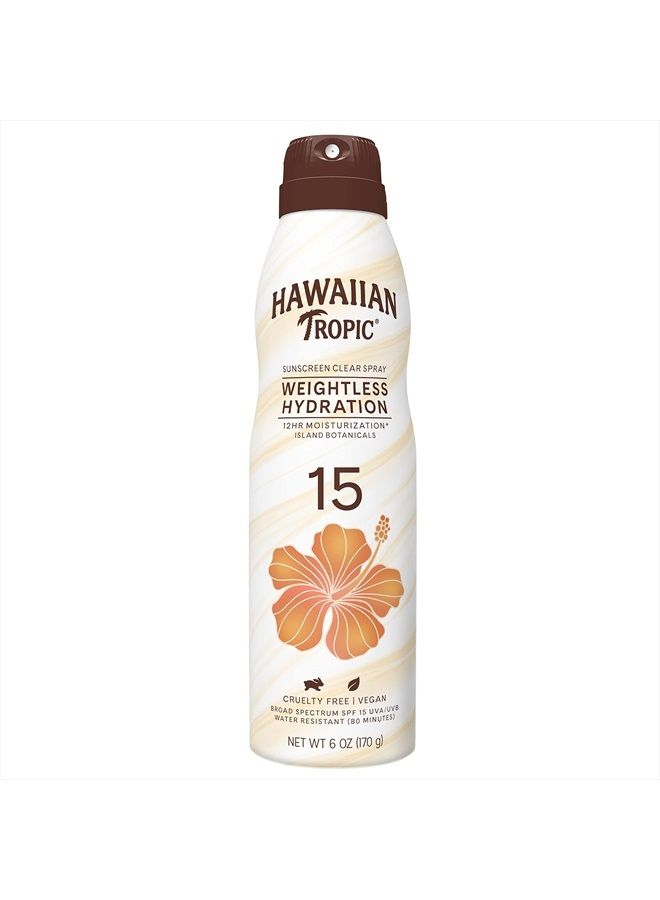 Silk Hydration Weightless Clear Spray Sunscreen, Broad-Spectrum Protection, SPF 15, 6 Ounces