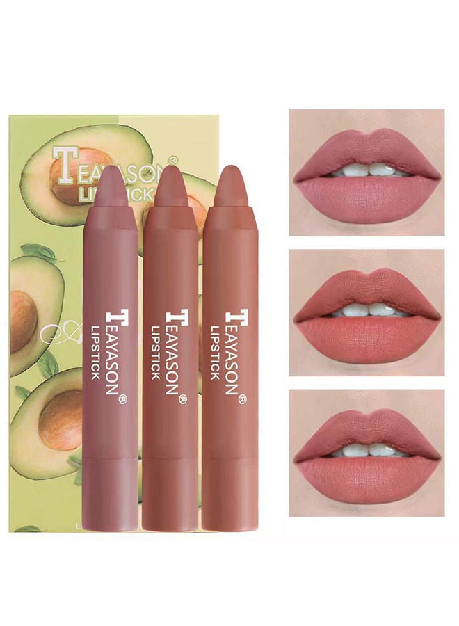 3PCS Nude Lipstick Set Matte Lip Stick Waterproof Long Lasting Lipstick Non Stick Cup Velvet Lip Gloss Lip Stain Professional Lip Makeup Matte Lipstick - Set B