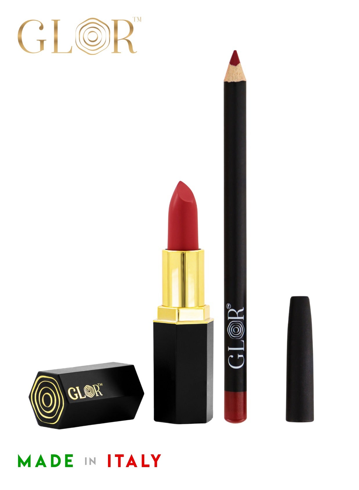 Glor Endless Charm Ultimate Precision Lip Liner - Cremisi and Glor Endless Charm Lipstick Raspberry Range