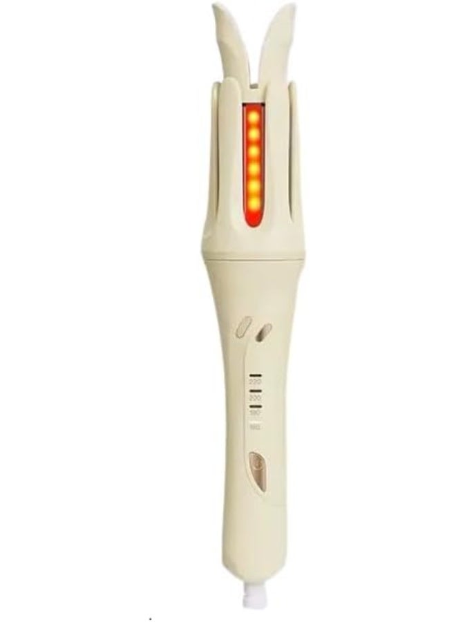 SAFENHAND Automatic Hair Curling Iron, Extensive Wide Reach 32mm Curling Tong Barrel, Ultra-Fast Heat With Led & 4 Temperature Setting 160°C-220°C, 2-Way Rotation (YELLOW)