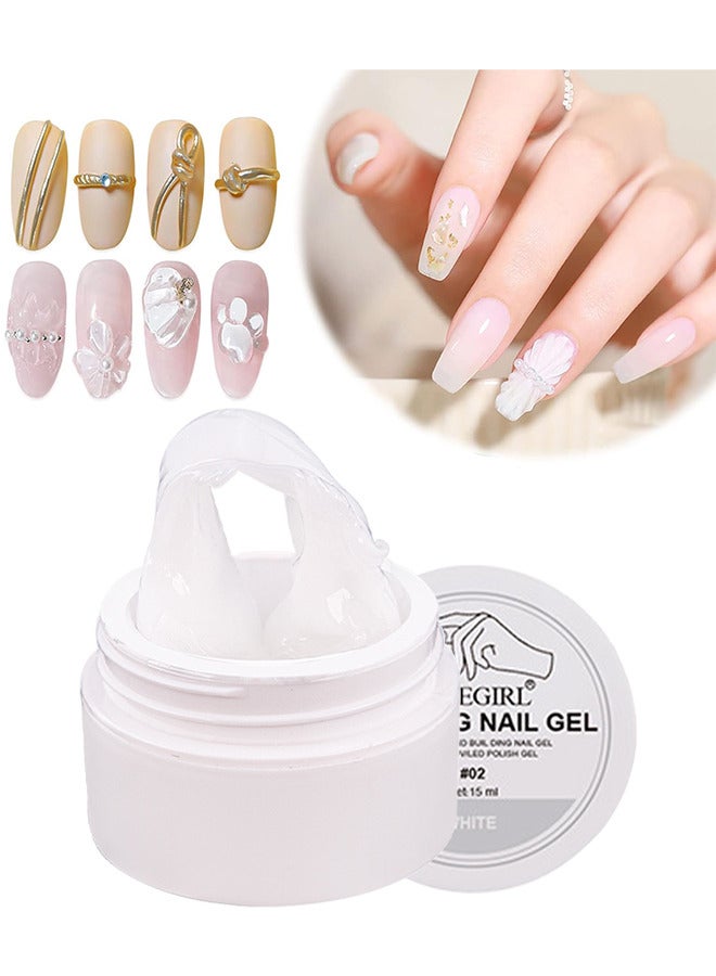 Nail Sculpting Gel, Solid Sculpture Builder Gel For Nails, Non-Sticky Hand Solid Builder Gel, Upgrade Hard Nail Extension Gel, 3D Sculpting Gel For Nail Art Design Salon Nail Art (White Color)
