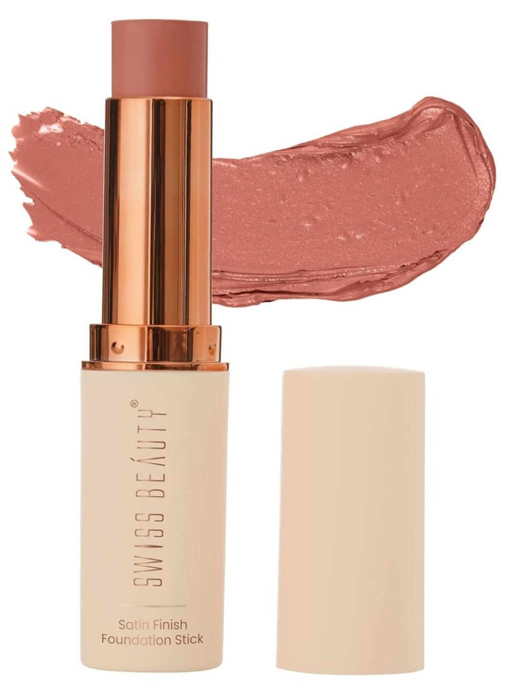 Swiss Beauty Double Trouble Duo Super Blendable Creamy Highlighter and Contour Stick with Natural Finish Shade Orange Focus 8gm