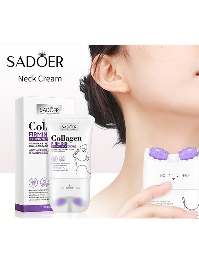 Collagen Firming Lifting Neck Cream, Neck and Body Firming Cream for Anti-Aging, Reducing Wrinkles, Removing Double Chin (110 ml)