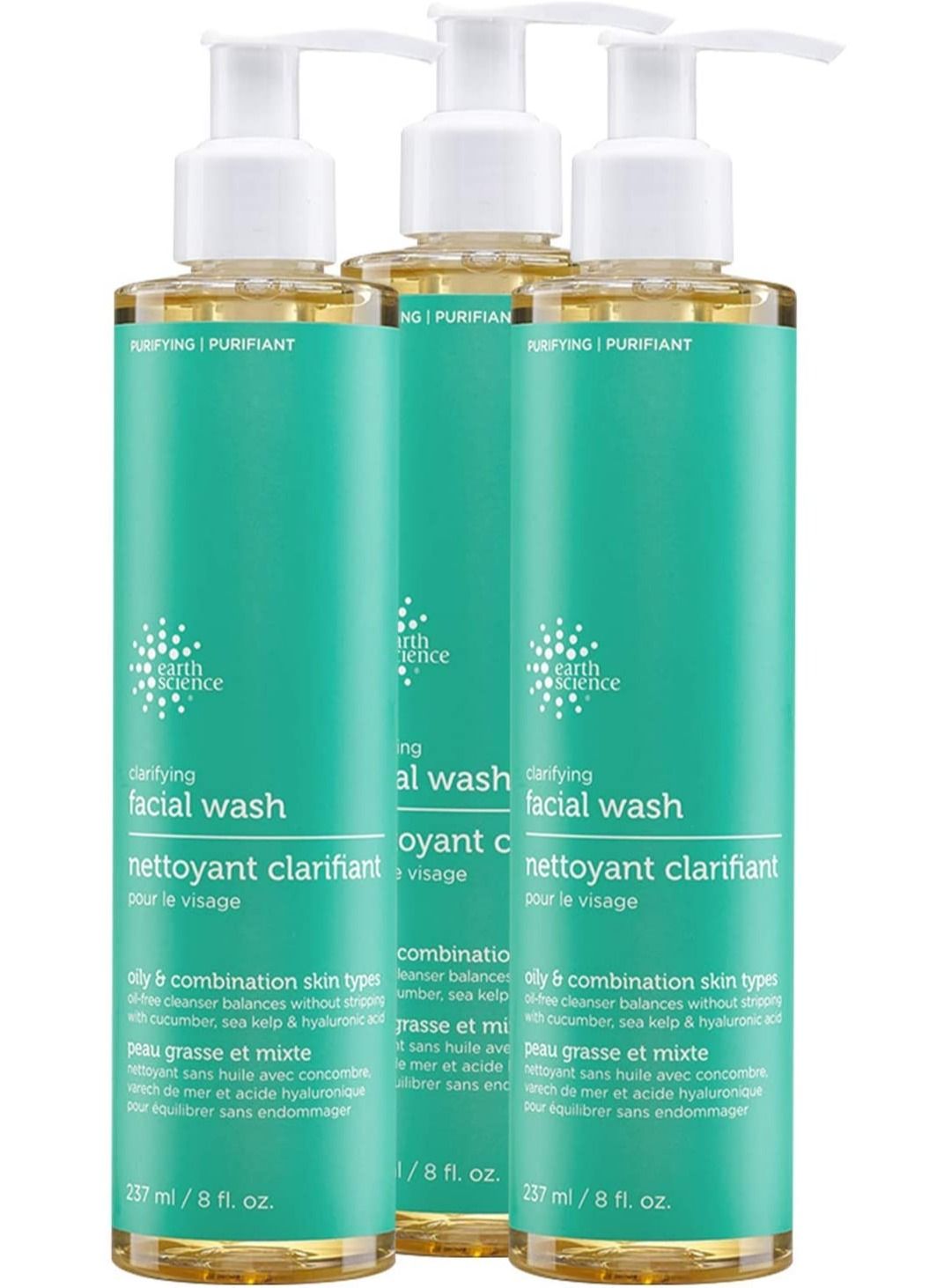 gentle foaming facial wash with hyaluronic acid to balance normal to oily combination skin made with natural plant extracts for hydrating moisturizing  and cleansing effects