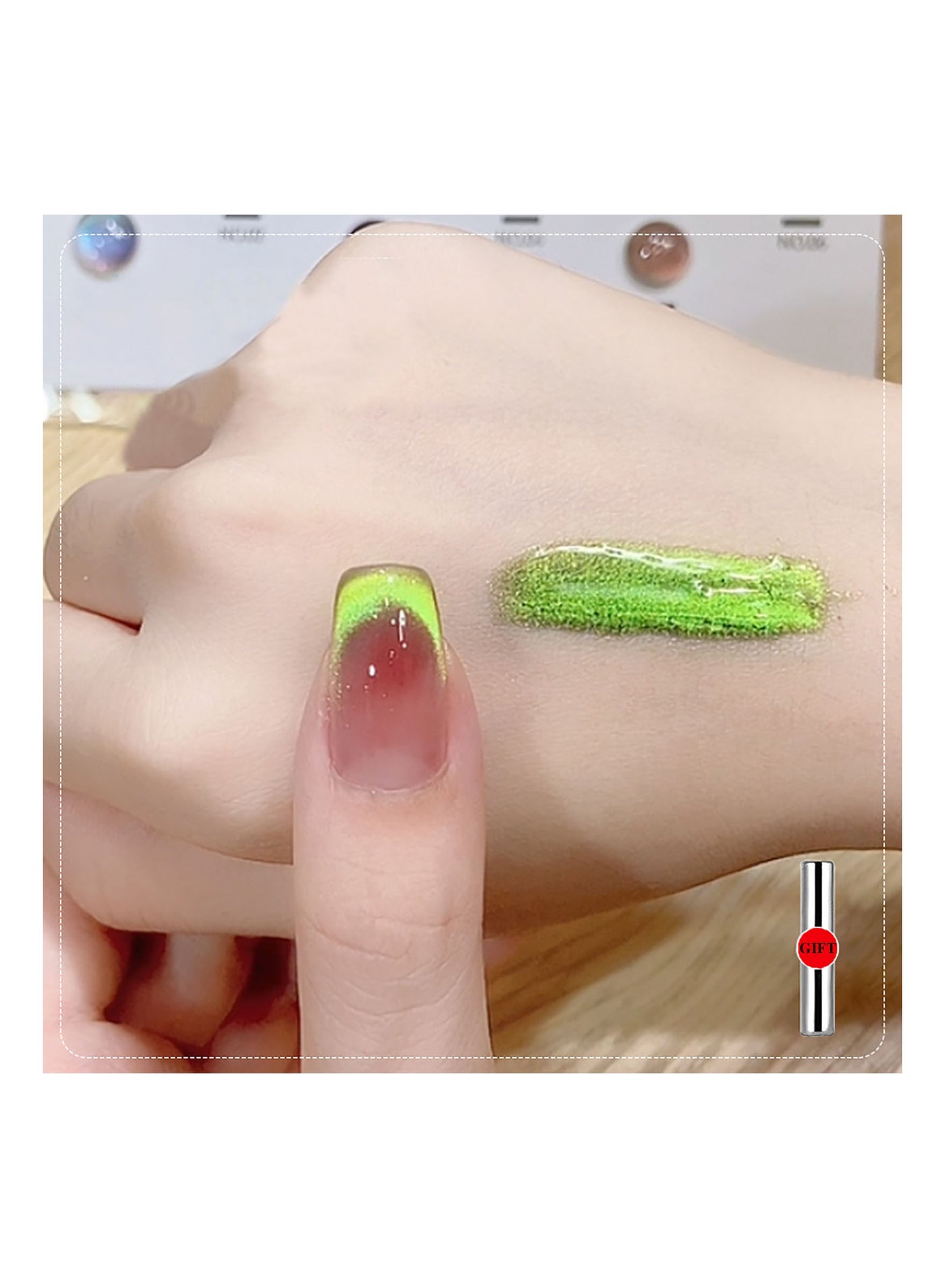 Nail Polish Kit Gel Nail Polish Cat Eye Glitter with Magnetic Stick Kit Super Shiny Color Long Lasting UV LED Needs Quick Drying Magnetic Art Manicure DIY At Home Soak for Women