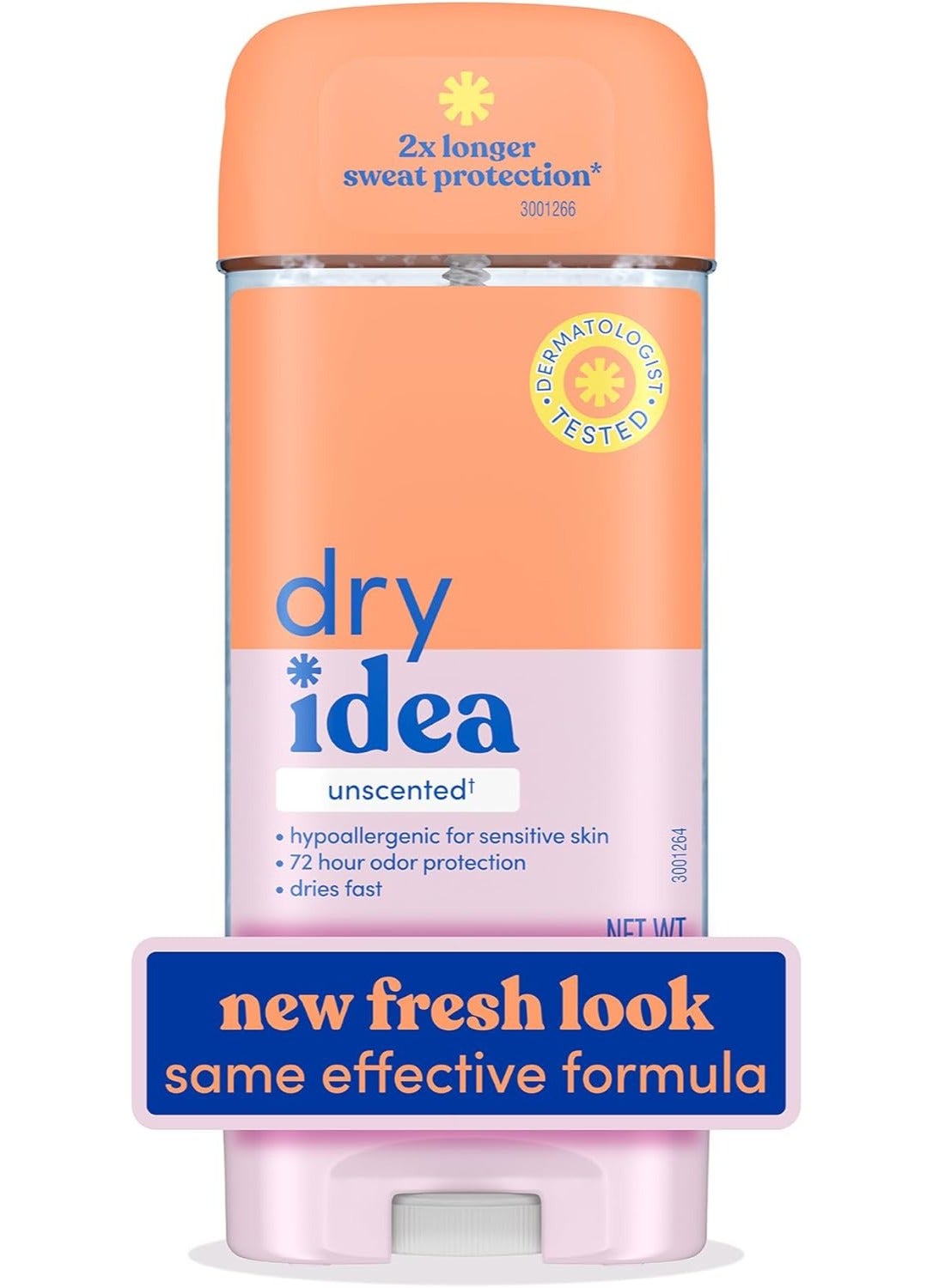 Gel Deodorant & Antiperspirant - Unscented & Hypoallergenic For Sensitive Skin 85 g