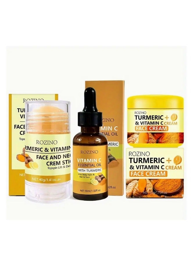 Turmeric Facial Firming Care Set Contains turmeric + vitamin C extract Deeply moisturizing and hydrating Light texture A touch of moisture Care for the skin day and night Use together to make the skin firmer, smoother and more delicate