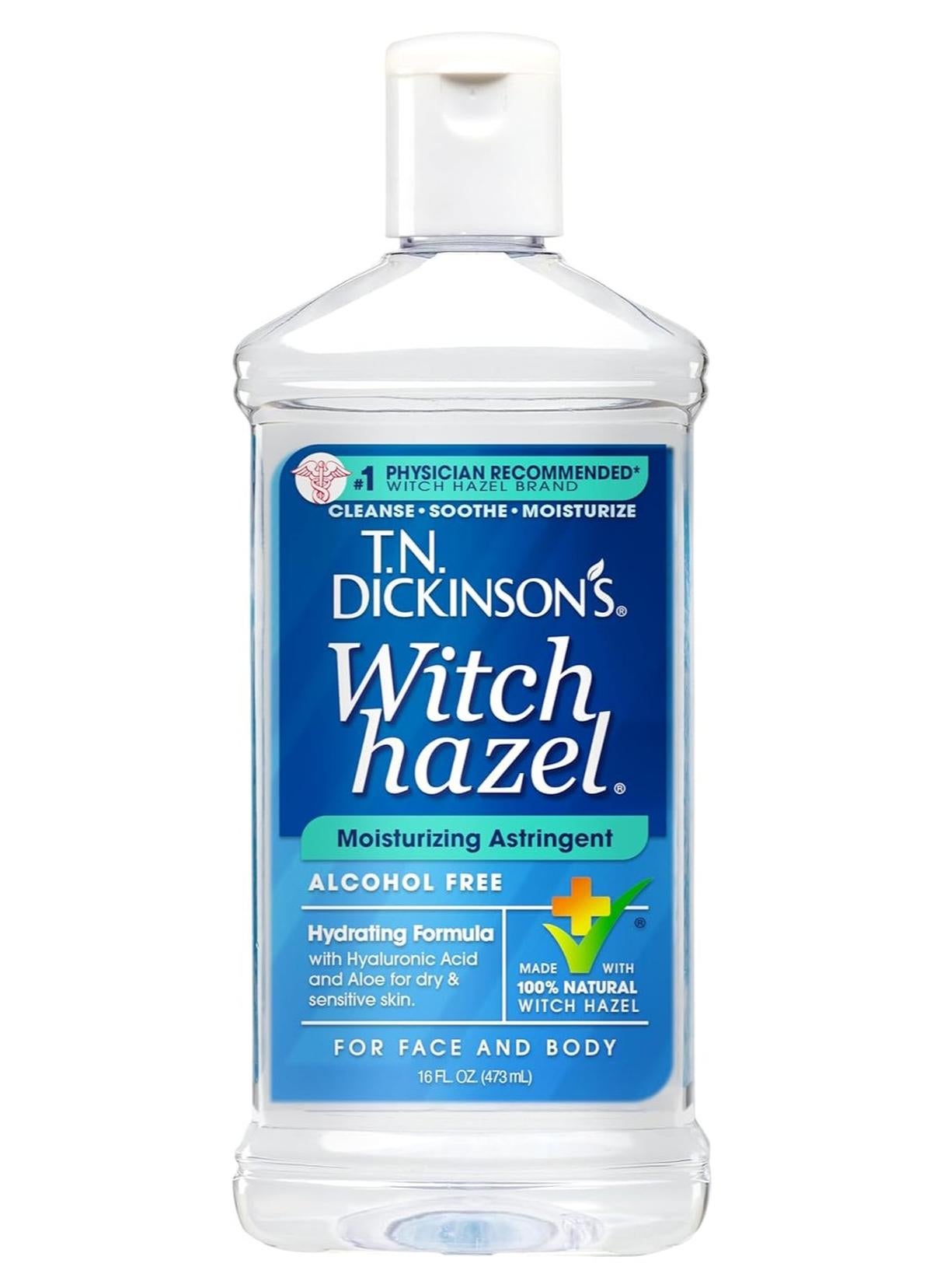 T.N. Dickinson's Witch Hazel Alcohol Free Moisturizing Astringent | 100% Natural Witch Hazel | Calms, Nourishes, Hydrates Skin | for Face & Body | 16 Fl Oz