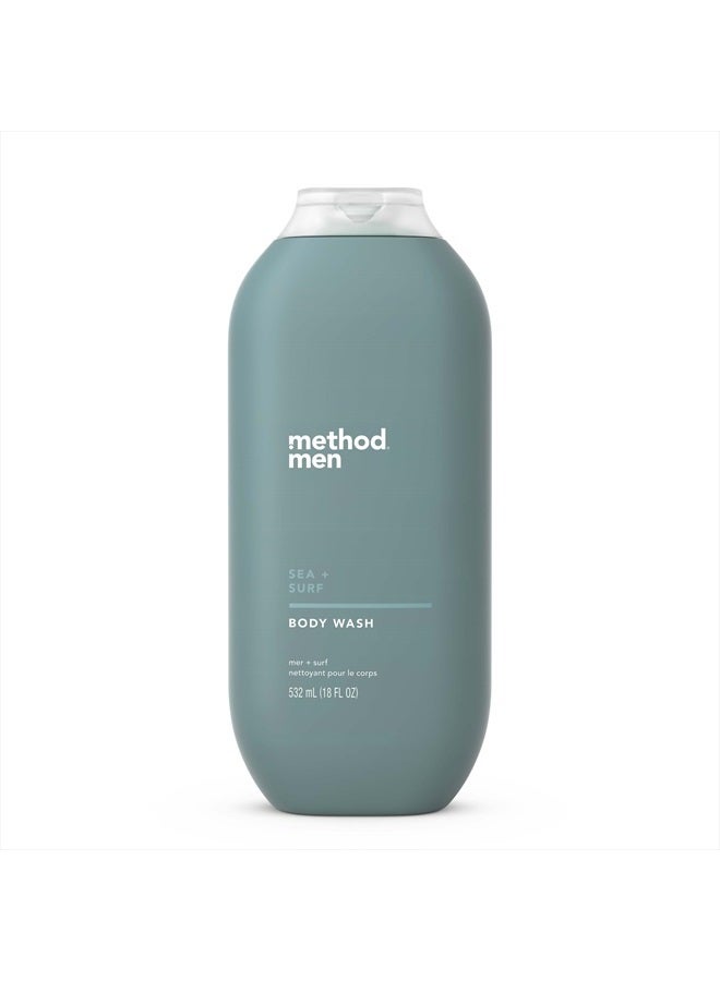 Men Body Wash, Sea + Surf, Paraben and Phthalate Free, 18 fl oz (Pack of 1)
