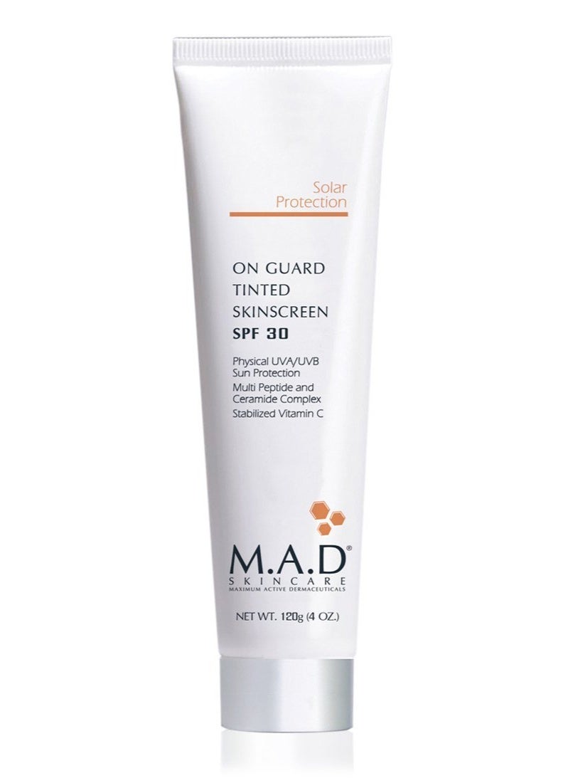 M.A.D SKINCARE SOLAR PROTECTION: On Guard Tinted Skinscreen SPF 30-120g