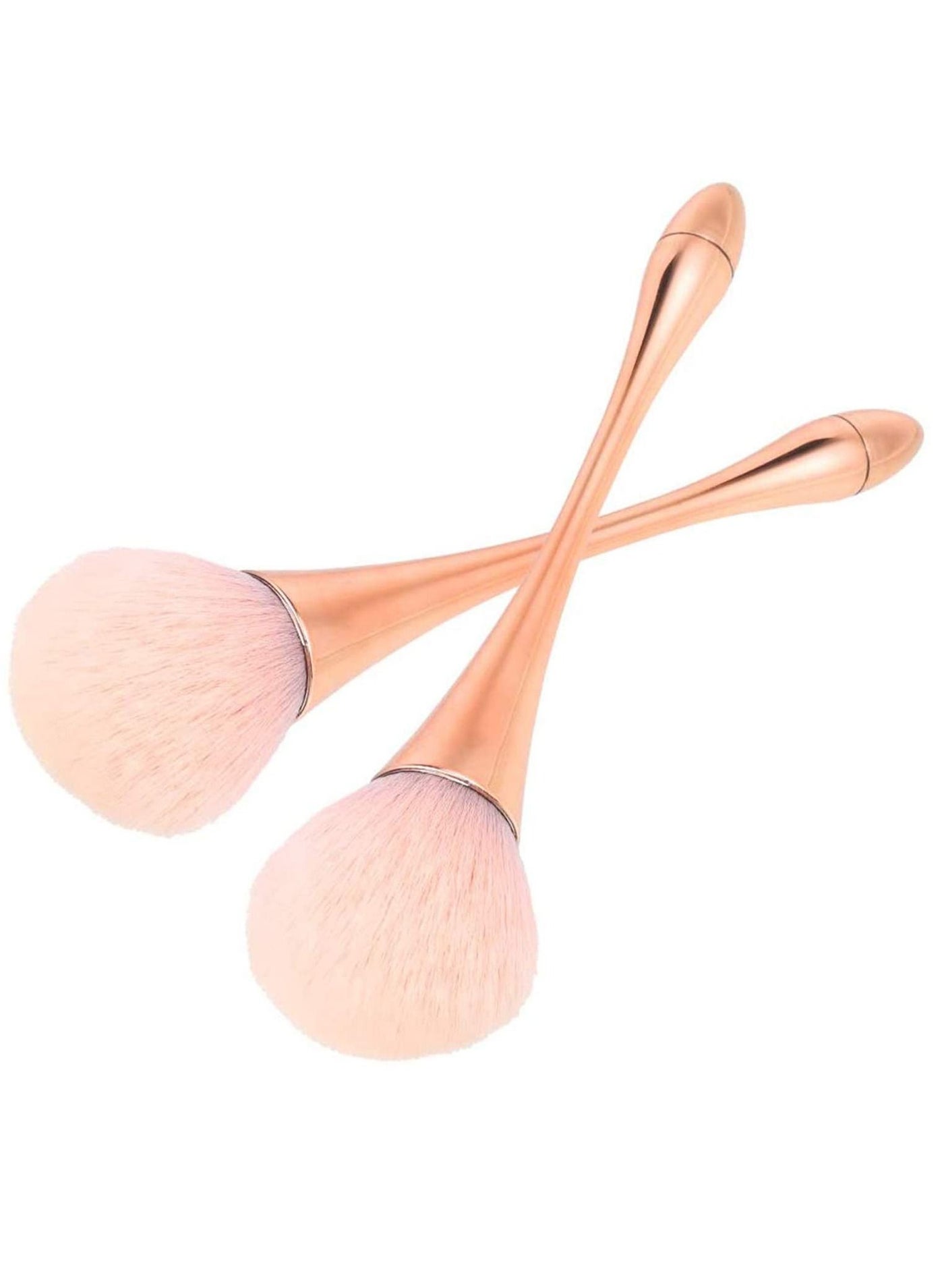 2 Pcs Large Mineral Powder Brush, Soft Fluffy Foundation Brush, Professional Powder Brush and Blush Brush for Daily Makeup, Rose Gold