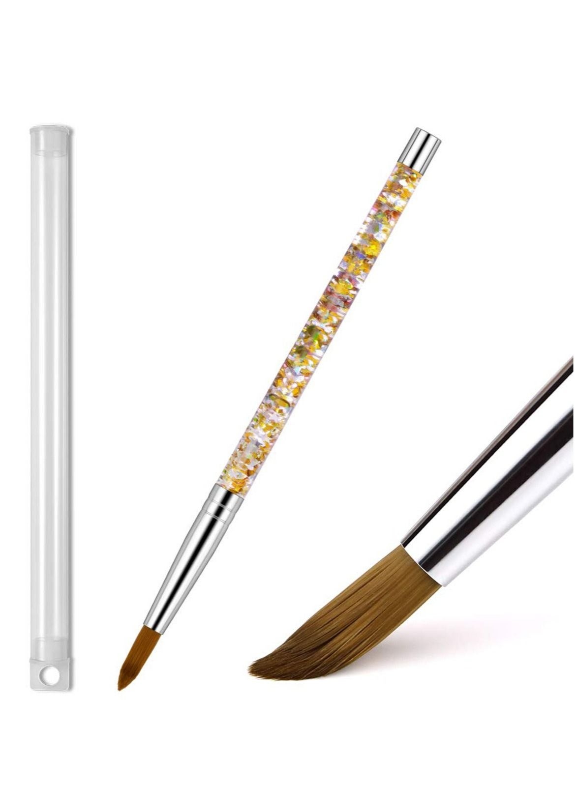 Acrylic Nail Brush Pure Sable Hair Round Oval Professional Nail Art Painting Brush Size 8 1 pieces