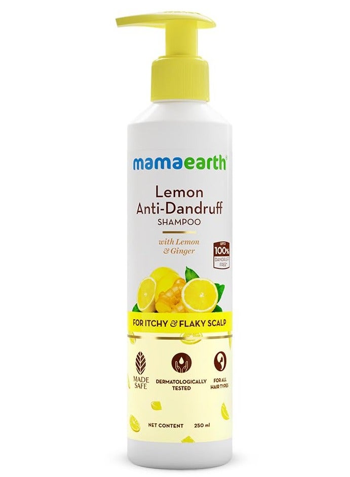 Mamaearth Lemon Anti-Dandruff Shampoo with Lemon and Ginger for Itchy and Flaky Scalp,250 ml
