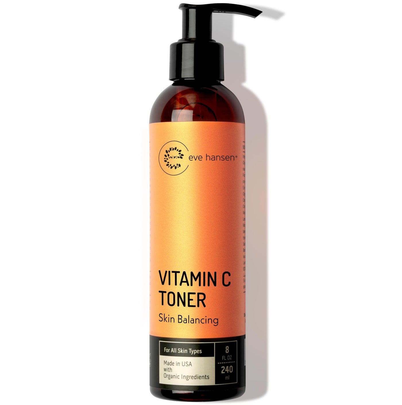 Eve Hansen Vitamin C Toner for face | 8 oz Hydrating Facial Toner Pore Minimizer with Anti Aging Aloe, Citric Acid & Tea Tree | Skin & Face Toner for All Skin Types & Even, Clear Skin