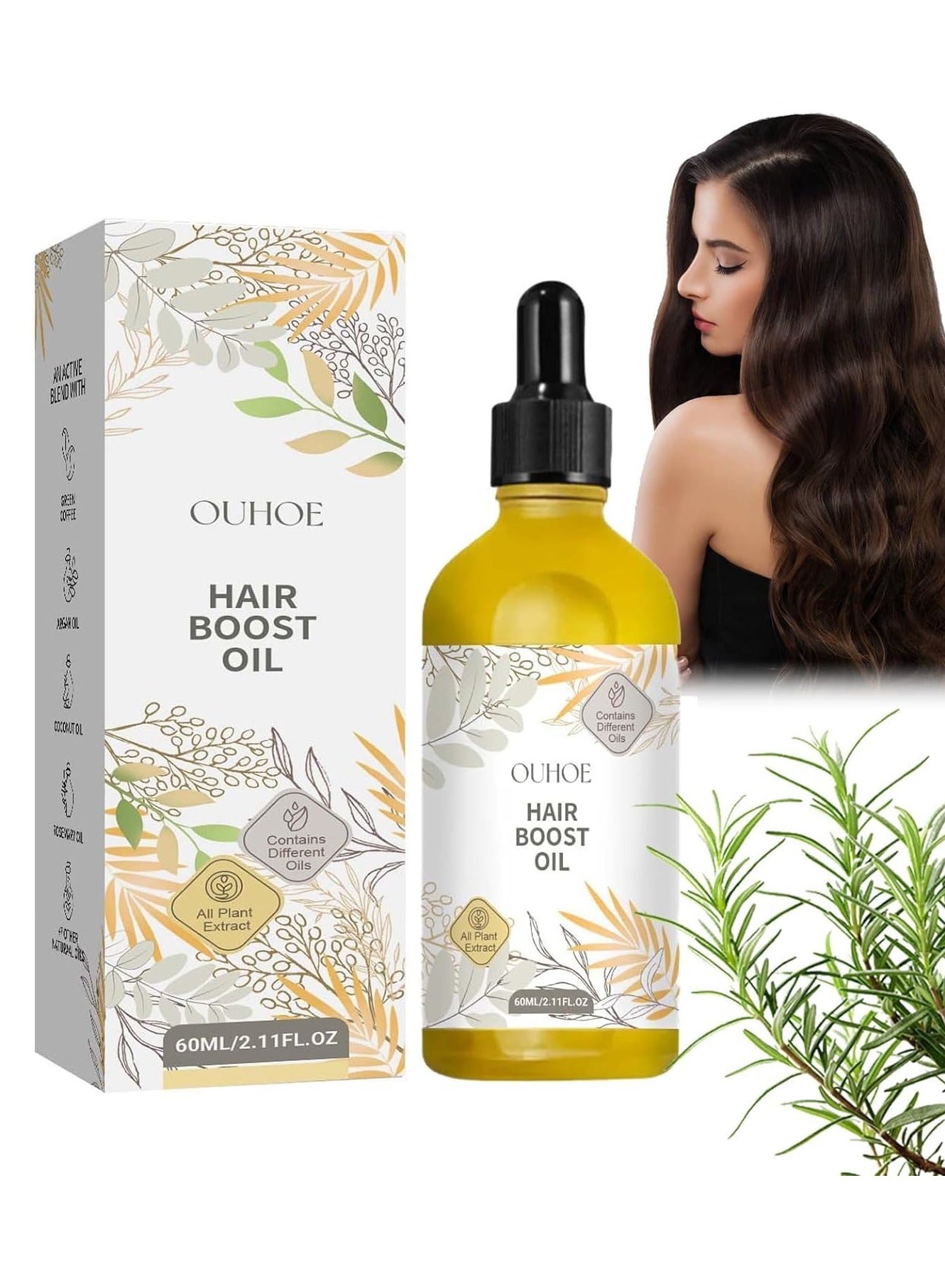 Hair Care Oil 60ml, Helps Repair Damaged and Dry Hair, Makes Hair Soft, Prevents Hair Loss, Strengthens and Nourishes Hair
