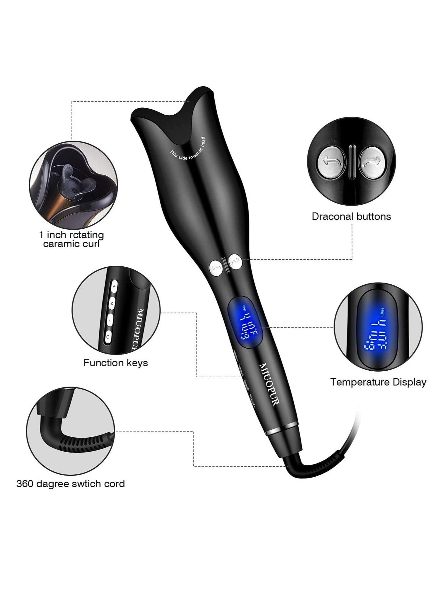 Multi-Automatic Hair Curler Hair Curling Iron LCD Ceramic Rotating Hair Waver Magic Curling Wand Irons Hair Styling Tools