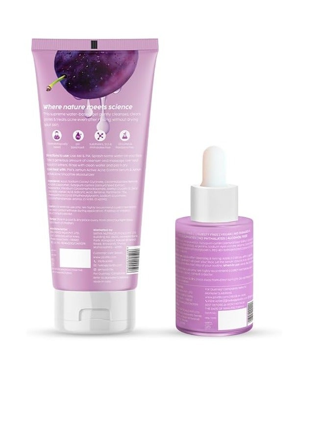 Jamun Face Wash and Active Acne Serum Combo(100ML + 30ML) For Active Acne & Oil Control, For Breakouts Oily & Acne Prone Skin Women & Men - image 2