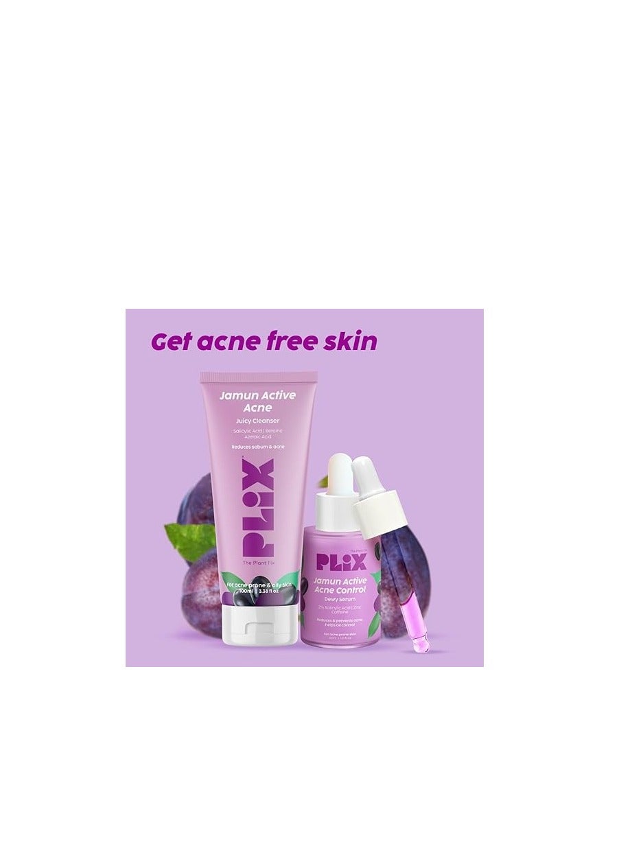 Jamun Face Wash and Active Acne Serum Combo(100ML + 30ML) For Active Acne & Oil Control, For Breakouts Oily & Acne Prone Skin Women & Men - image 4