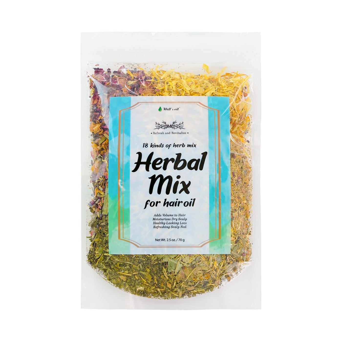 Well√¢‚Ç¨‚Ñ¢s Oil Herbal Mix √¢‚Ç¨‚Äú 18-Herb Blend for Hair Oil Infusion | Scalp Care & Hair Conditioning | 2.5 oz (70 g)