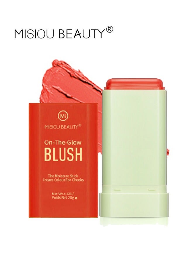 On The Glow Blush,The Moisture Stick Cream Colour For Cheeks,Highlighting ​Color Silky Powder Blusher Stick Natural Glow Silly Blusher Light and Soft Feeling The Apply On Your Face（#02）