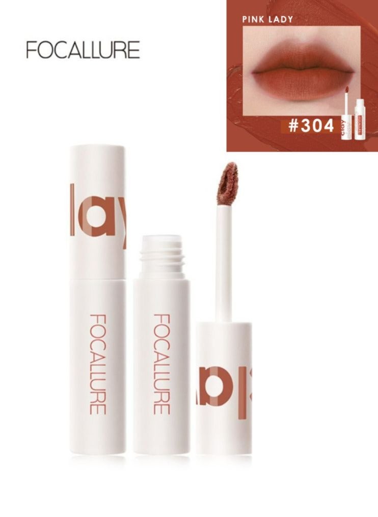 Velvet Matte Liquid Lipstick Satin-Finish Full Coverage Lip Color High Pigmented Lip Stain for Cheeks and Lips Tint Smooth Soft Lip Makeup  Lightweight  Quick-Drying- 304 Pink Lady