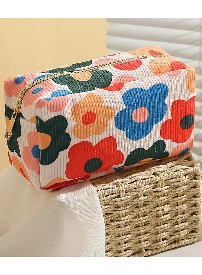 Chic Floral Print Women's Cosmetic Bag
