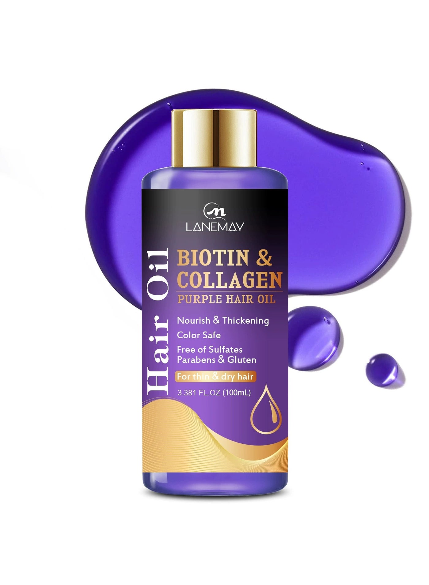Lightweight Smoothing Hair Oil ‚Äì Biotin & Collagen Infused Anti-Frizz Oil, Nourishing for Dry Damaged Hair
