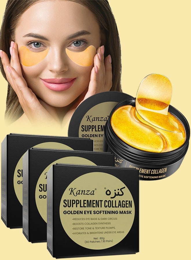 180 Pcs Supplement Collagen Eye Mask (90 Pairs) Under Eye Patch for Eye Bags & Anti-Aging Treatment Reduces Dark Circles Puffiness Anti Wrinkle Eye Mask, Eye Gel Patch Hydrogel Eye Patch Set