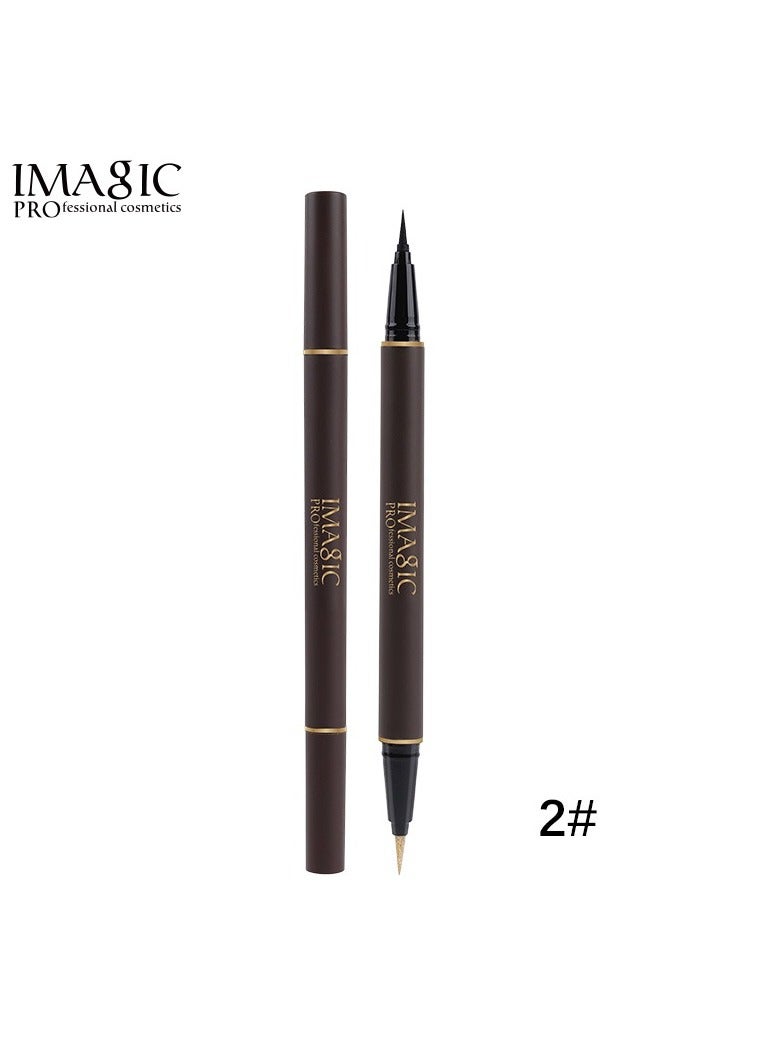IMAGIC Long-Lasting Double-Ended Duo Eyeliner | Dual Tip for Precision & Versatility | Smudge-Proof, Waterproof Eye Makeup (GOLDEN SHINE & BLACK MATTE)