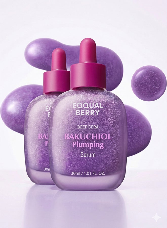 Pack Of 2 Bakuchiol Plumping Serum 30ml | Plant-Based Retinol Alternative Face Serum | Anti-Aging, Firming & Hydrating for All Skin Types