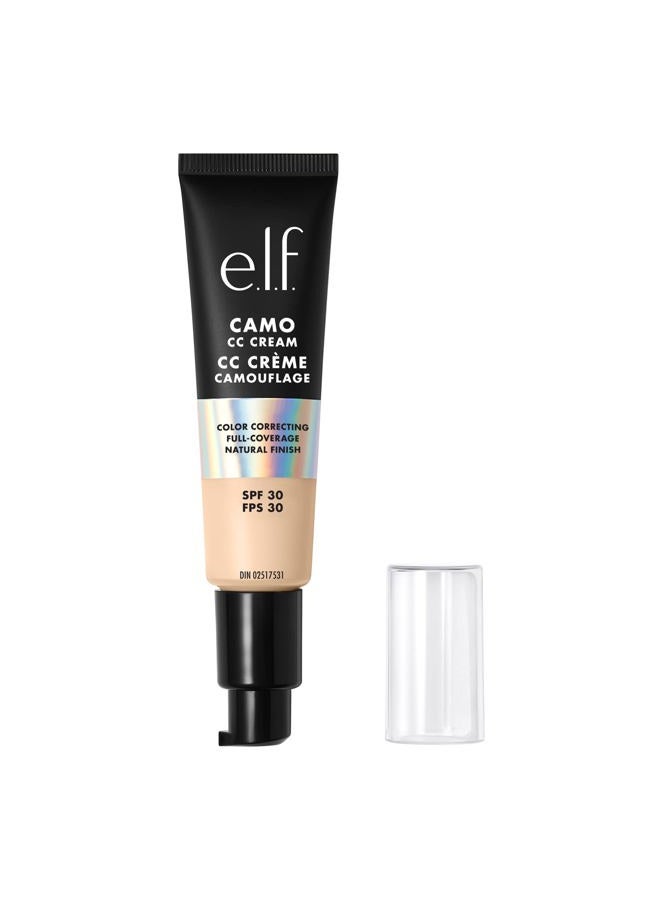 Camo CC Cream, SPF 30 Color-Correcting Medium-To-Full Coverage Face Foundation, Delivers An Airbrushed Finish, Vegan & Cruelty-Free, Fair 100 W