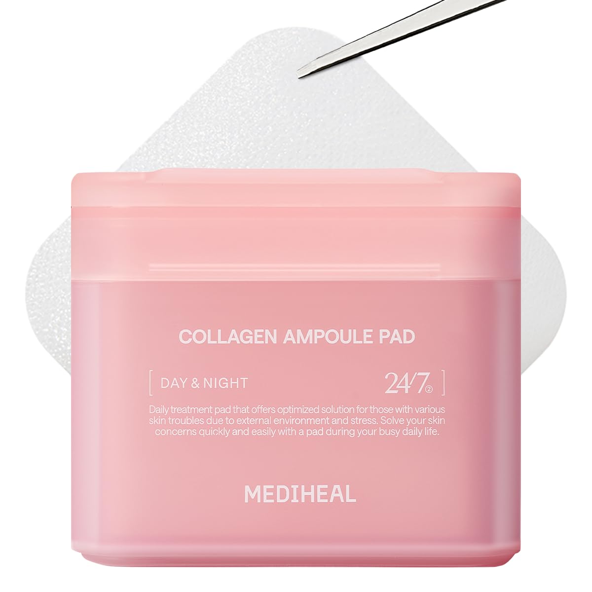 MEDIHEAL Toner Pads [Collagen] - Ampoule Toner Pad with Collagen & Ceramide - Skin Firming & Restore Elasticity & Deep Hydration - Tighten Wrinkles & Lines - Vegan Moisturizing Fabric (100 Count) s