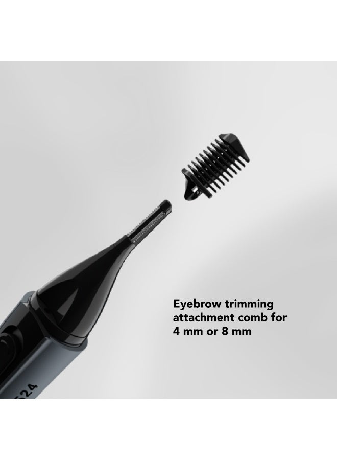 CRR524 Unisex Cosmetic Hair Trimmer, 0.4mm Precision Cut, Integrated Spotlight, Cordless & Portable, Battery Powered, For Nose Hair, Upper Lips, Ear, Eyebrow, Sideburns & Facial Hair, 2 Years Warranty - image 2