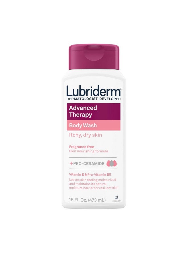 Advanced Therapy Body Wash Unscented Nourishing Cleanser With Proceramide Vitamin E & Provitamin B5 Gently Cleanses Itchy Dry Skin Fragrance Free Hypoallergenic 16 Fl. Oz