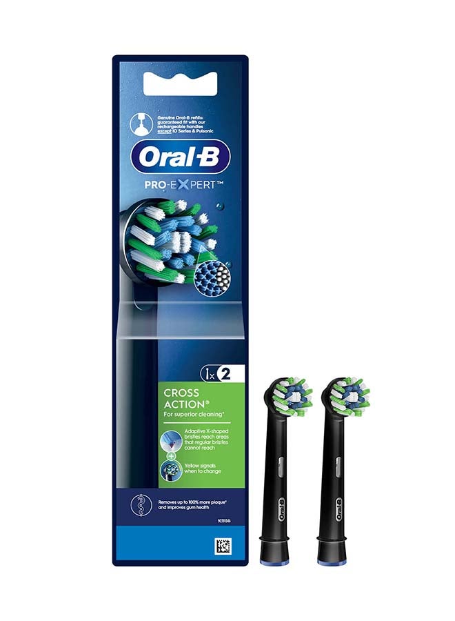 CrossAction Electric Toothbrush Replacement Heads Black 2 Pieces