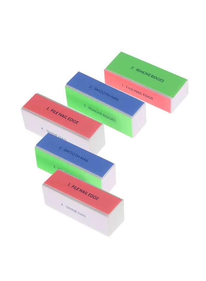 5-Piece Nail Buffer Block Pink/Blue/Green