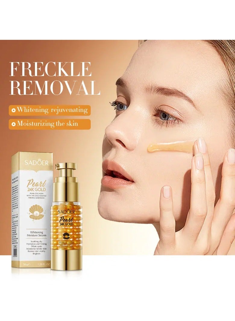 Fade Spots Whitening Moisturizing Skin Gold Collagen Pearl Essence Lotion Face Cream 35ML