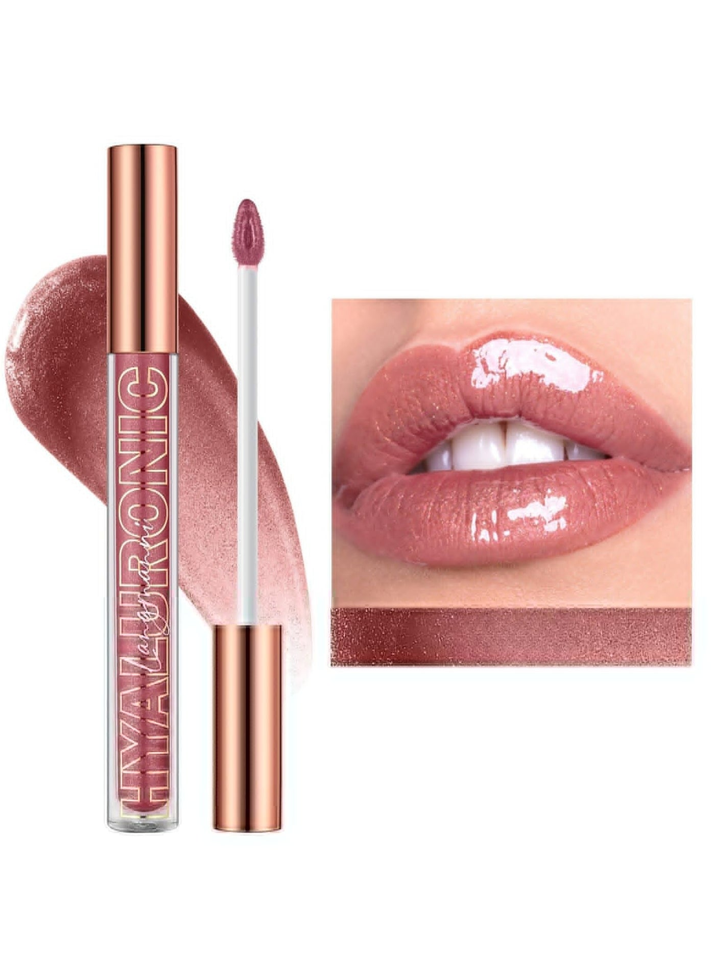 "LANGMANNI Hyaluronic Acid Glitter Lip Glaze: Eight Shades of Moisturizing Brilliance" (#02)