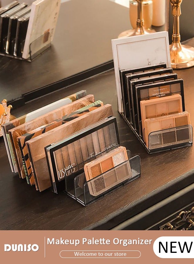 Acrylic Eyeshadow Palettes Organizer, 7 Sections Cosmetic Organizer for Displaying, BPA-Free Makeup Palettes Organizer, Clear Eyeshadow Storage Holder Tray  for Vanities, Bathroom, Countertop and Cabinets
